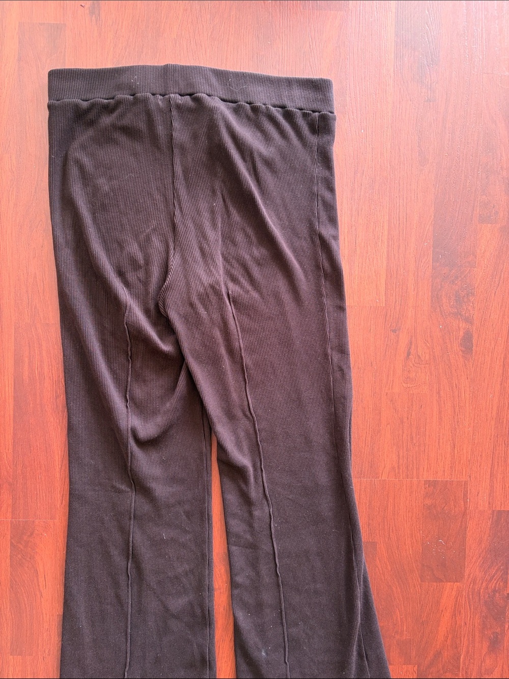 DONNI. Black Knit Kick Flare in Brown Large - Picture 6 of 7